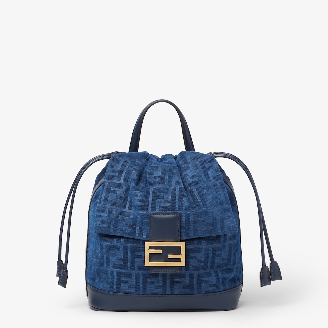 FENDI Backpack Blue flocked FF denim backpack - Image 1